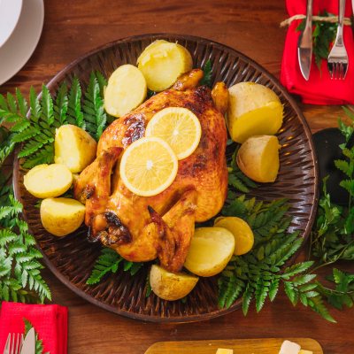 frango assado com ervas e limão