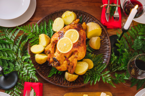 frango assado com ervas e limão